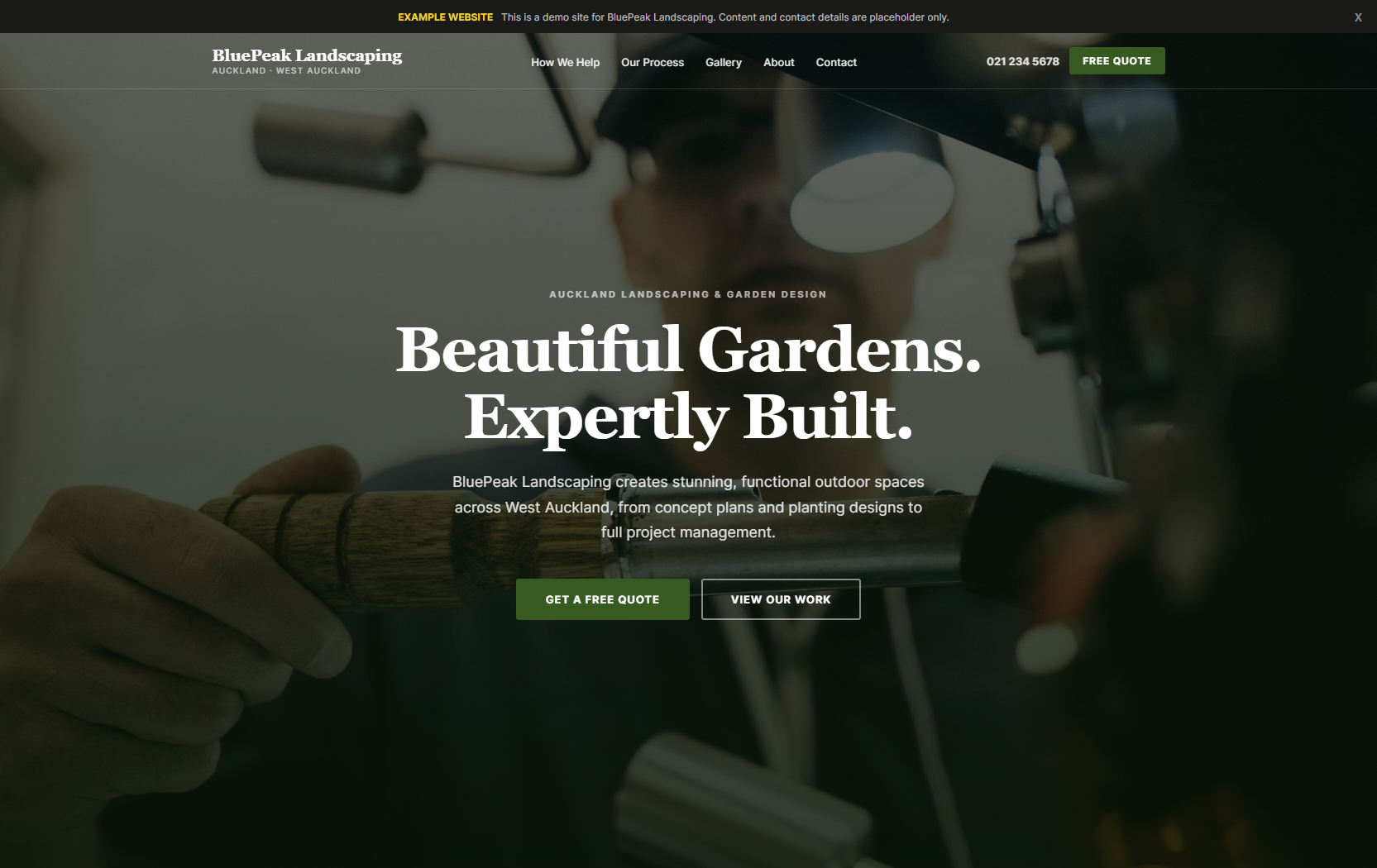 BluePeak Landscaping website by Harper Design Studio